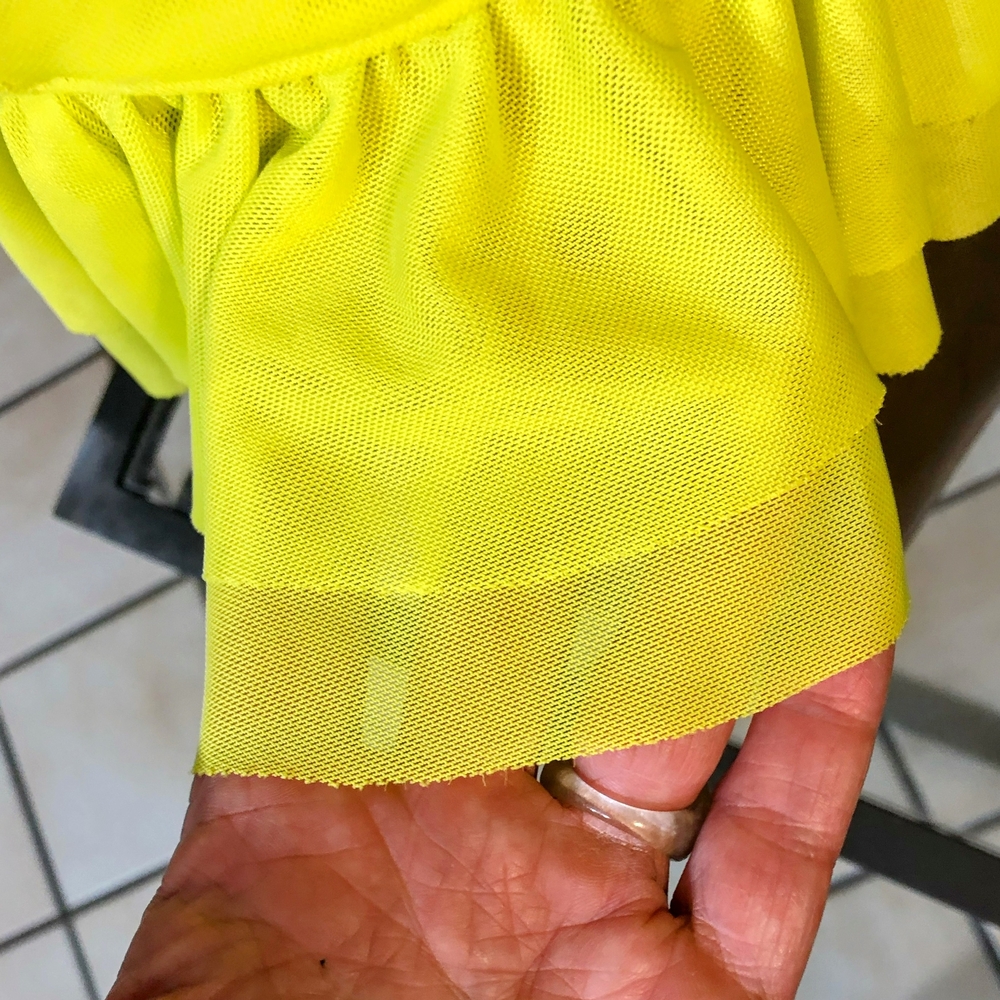 Bright Yellow Strapless Ruffle Top - Picture 3 of 7